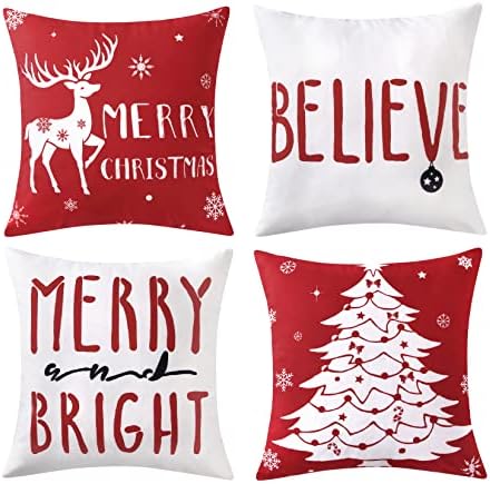 Caromio Decorațiuni de Crăciun Catifea Pillow Capace