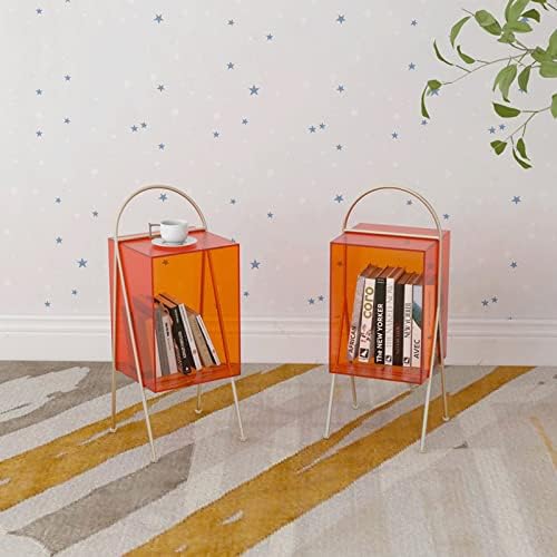 Revista raft podea în picioare creativă acrilică raft raft de stocare mobilă raft de depozitare mică masă de ceai revista raft