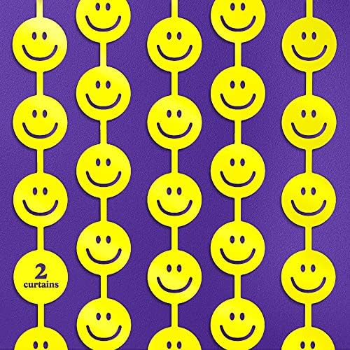 House of Party Folia Cortină galbenă Smiley Face Decor Emoji Decupați Decorațiuni pentru petreceri pentru petreceri de burlac