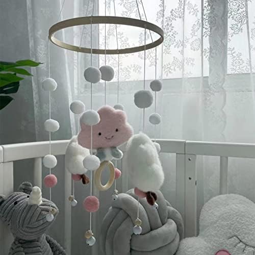 Xiaoling Pat pentru Bebeluși clopoțel de vânt, nori minge de păr clopot rotativ pentru pat, jucărie suspendată pentru pat pentru