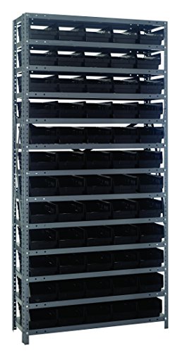 Quantum Storage Systems 1875-104bk unitate de rafturi din Oțel cu coșuri de raft de 4, 18 D x 36 L x 75 H, Negru