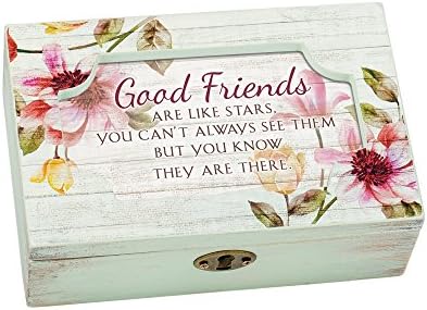 Cottage Garden Friend Like Stars Decoupage Floral Petite Music Box Cheys pentru care sunt prietenii