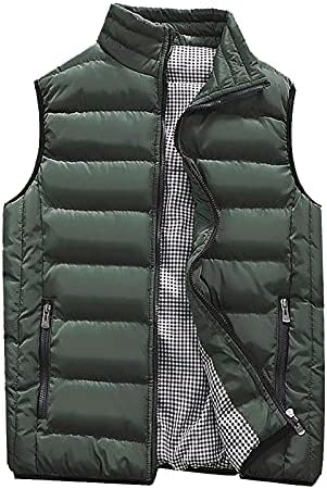 Afaceri de iarnă supradimensionate Overcoat Men Men fără mâneci Clasic Solid Color Solid Paltoane ușoare Mock Gât Zipper3