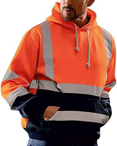 Glugă reflectorizantă pentru bărbați hi vis îmbrăcăminte de lucru jumper jumper de lucru cu glugă hanoracs hanorac tops cu