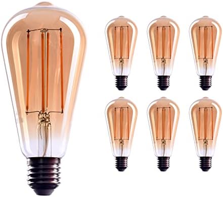 CROWN LED 6x Edison bec E26 base Dimmable becuri incandescente, 110V-130V, echivalent 40 Watt, bec decorativ EL10 / 2000 K