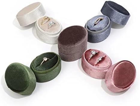 Jztang Oval-în-formă de catifea cutia de catifea cu un singur inel suport pentru afișare elegantă de depozitare bijuterii cadou