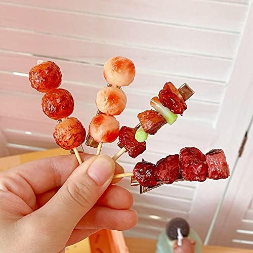 Bybycd Barbecue Hair Clip Personalitate Creative Simulare Headdress Ribs Barrettes din plastic