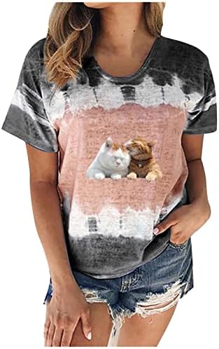 Tricou pentru femei Tricou de vară Fall Fall Mânecă Neck Graphic Graphic Sexy Tie Dye Animal Cosplay Bluză Tricou pentru doamne