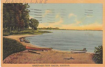 G4174 MO, Macon Lake Scene Postcard