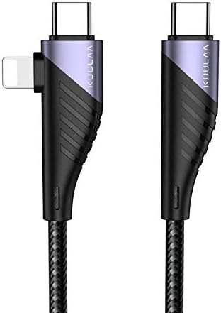 Cablu de încărcare Kuulaa PD 60W 2-in-1, USB C la iluminat/Tip C USB Conectori de cablu pentru iPhone, iPad, Huawei, HTC, LG,