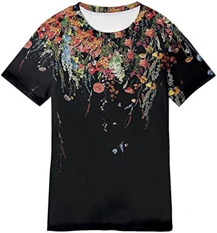 Femei Vara Maneca Scurta Tricou Moda Florale Imprimate Bluza Supradimensionate Echipajul Gât Casual Tees Top Pulovere