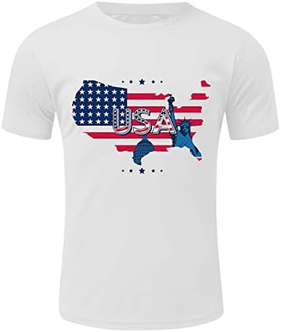 XXBR Ziua Independenței Soldier Tricouri cu mânecă scurtă pentru bărbați, SUA Flag Patriotic Crewneck Tee Top Top Atletic Muscle