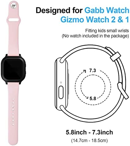 Newjourney compatibil cu Gabb Watch Bands / Gizmo Watch Band înlocuire pentru copii, benzi Sport din silicon moale de 20 mm