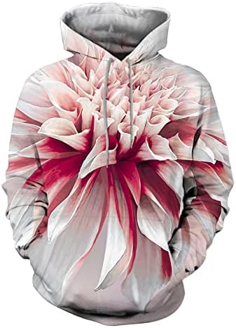 Bărbați Florale Imprimate Pulover Hoodie Hanorac Cu Cordon Vrac Bumbac Bluza În Aer Liber Casual Hooded Pulover