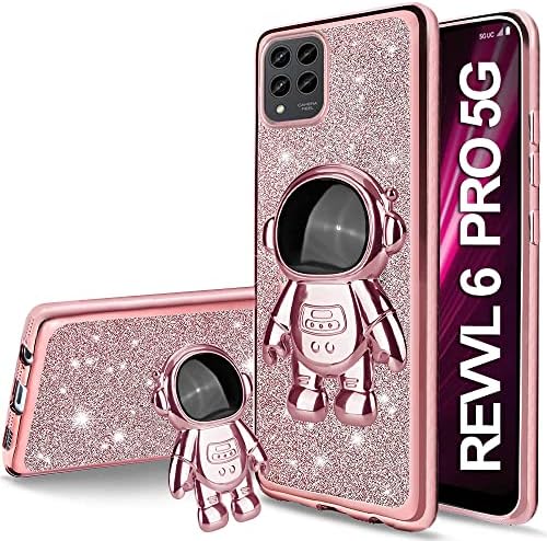 Buumhuum pentru T-Mobile Revvl 6 Pro 5g carcasă drăguță cu sclipici cristaluri cutiere complete pentru fete adolescente, adulți