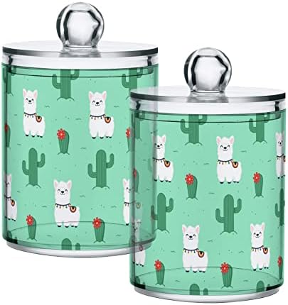 Cactus Llama Alpaca Bumbac Suport pentru bumbac Containere pentru baie Borcane cu capace Set bumbac bilot borcan rotund pentru