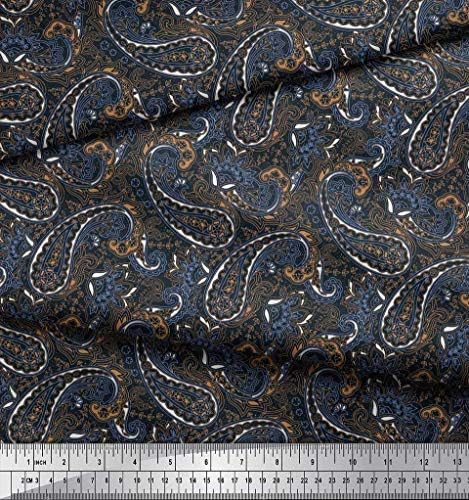 Soimoi Brown bumbac Jersey Fabric Floral & amp; Paisley imprimare cusut Fabric BTY 58 Inch Wide