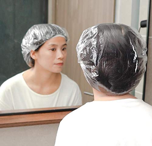 Capace de duș de unică folosință pachet 100, capace de prelucrare a părului impermeabile din Plastic mai mari, mai mari, pentru