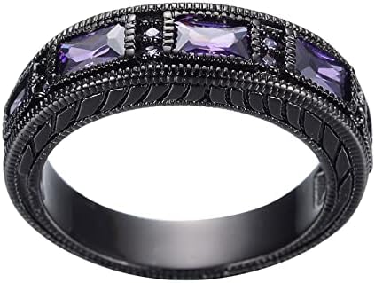 2023 nou Lady Cut Band Seturi de inele strălucitoare Zirconia Bridal Cubics moda nunta Violet piatră prețioasă Inele de nuntă