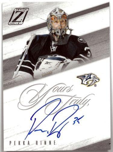 Pekka Rinne a semnat 2010-11 Zenith Hockey Your Your Card cu adevărat automat R1 - Hockey Cards Autographed Slabbed