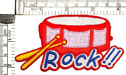 Kleenplus 3 buc. Roz Drum patch-uri autocolant Arte Drum Rook desene animate Patch semn simbol costum tricou jachete blugi