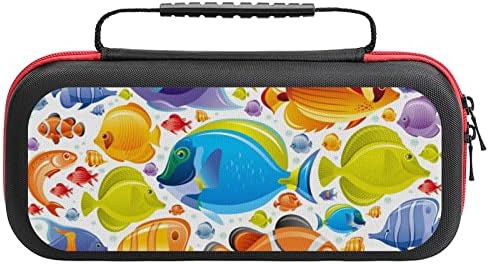 Pești tropicali colorați comutator de transport Compatibil cu Nintendo Switch Husa de protecție Hard Portable Portable Portable cu 20 de cartușe de joc