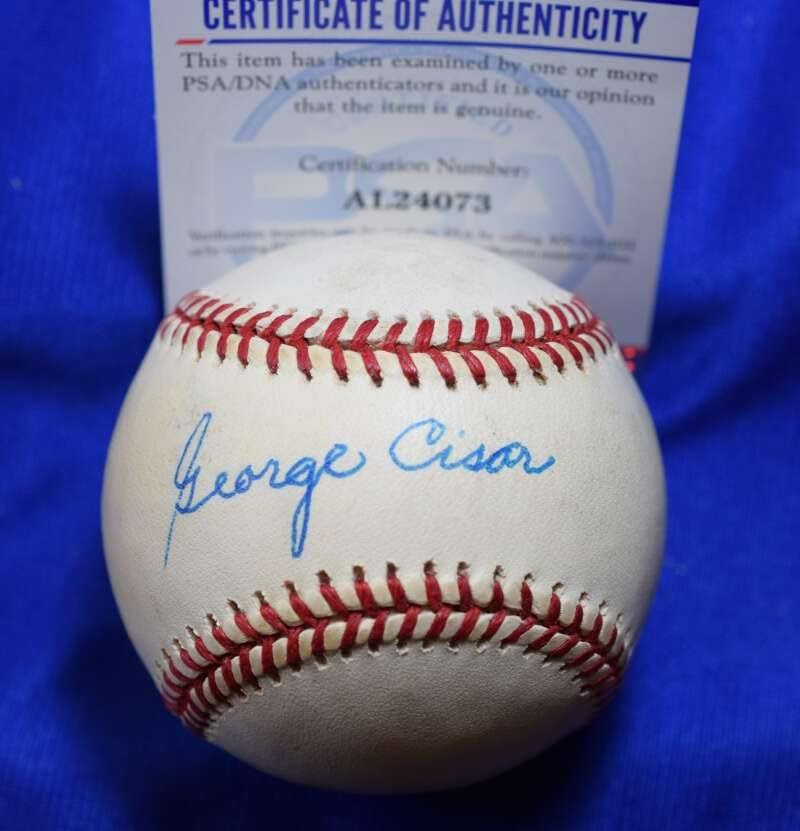 George Cisar PSA ADN COA Autograf Liga Națională Onl a semnat baseball