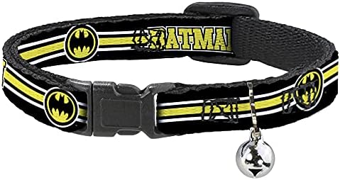 Cat guler separatist Batman Bat semnal triplu dungă alb - negru galben 8-12 inch 0,5 inch lățime