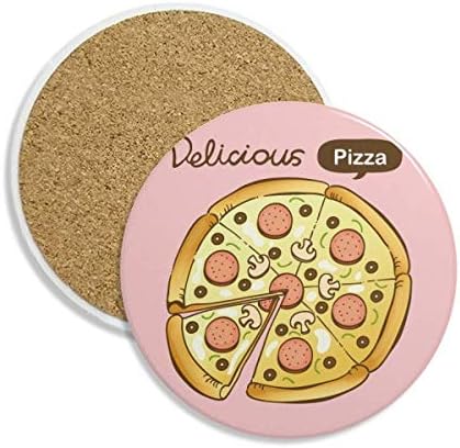 Pizza pentru ciuperci de cârnați Italia Alimente ceramice Coaster Cup Suport de cană Piatră absorbantă pentru băuturi 2pcs