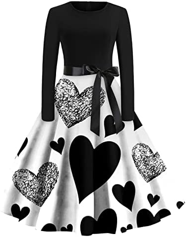 Rochii NOKMOPO pentru femei 2022 Vintage Elegant o Gât Ziua Îndrăgostiților imprimare rochie cu mânecă lungă Tunică Rochie