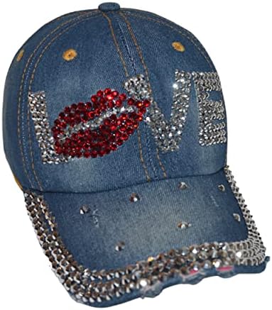 Pălărie de bling popfizzy pentru femei și fete, șapcă de baseball distractivă, pălărie din denim în dificultate, cadouri bling
