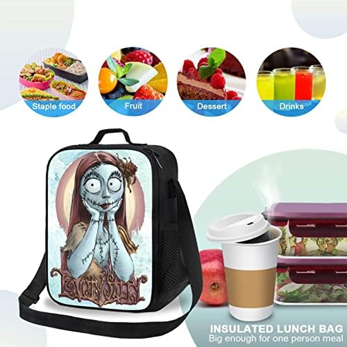 NIKROAD Nightmare Cartoon before & nbsp; Christmas lunch Bags, Novelty Anime Lunch Box, geantă rezistentă reutilizabilă izolată,