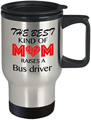 Cană de cafea amuzantă de autobuz de autobuz, cel mai bun tip de mamă ridică un șofer de autobuz, idee de cadou de Ziua Mamei,