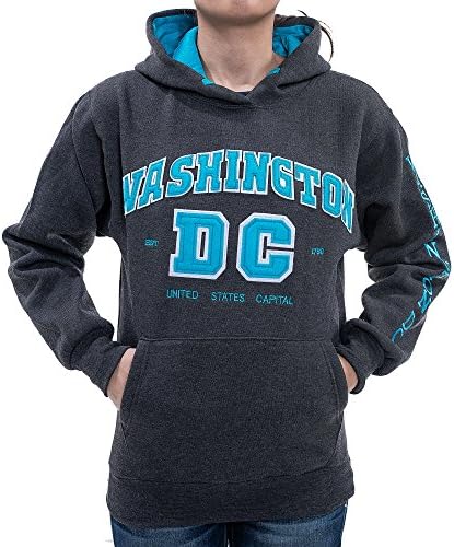 Washington DC unisex gri cu litere albastre pulover cu glugă pulovere