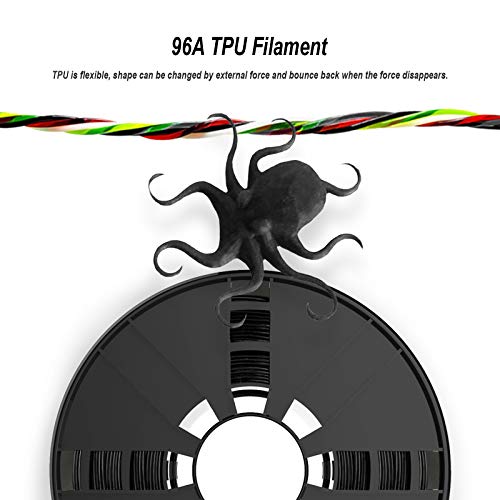 NOVAMAKER TPU Filament 1.75 mm, Negru flexibil TPU 3D Imprimantă filament pachet cu 20g filament de curățare, 2.0 lbs bobină