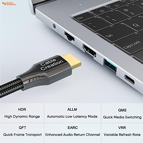 Pachetul CableCreation-2 articole HDCP HDMI Cablu 3ft 8K 60Hz 5 în 1 USB C IPAD PRO Adaptor cu 4K HDMI, USB-C 100W PD încărcare 5 Gbps USB 3.0, 3,5 mm adaptor multiptor de jack audio de 3,5 mm