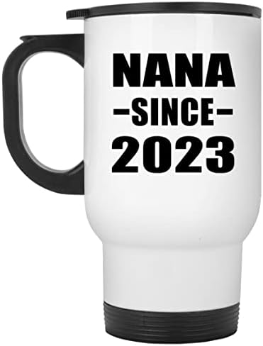 DesignSify Nana din 2023, cana de călătorie albă 14oz din oțel inoxidabil, de la oțel inoxidabil, cadouri pentru aniversarea