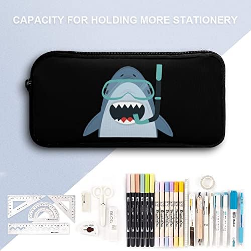 Scufundare amuzantă rechin adolescent pentru adulți carcasă cu capacitate mare de stilou pungă creion pentru depozitare durabilă