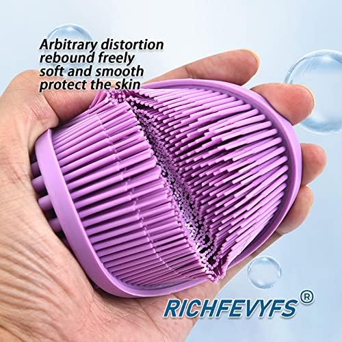 RICHFEVYFS perie de baie Soft silicon Baby Adult exfoliant Silicon Scrub pentru corp este ușor de curățat, spumă bine, durează și este mai igienic decât lufa tradiționale