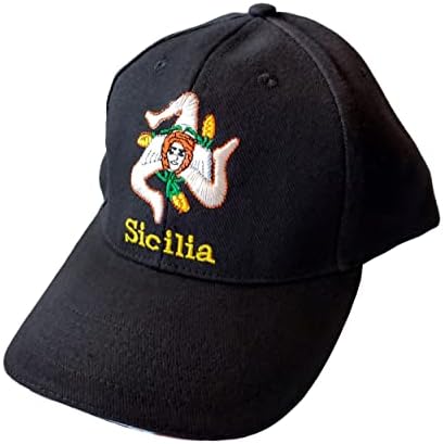Sicilia Flag Flag brodat Cap de baseball - pălărie italiană colorată - Colecția Italiei de produse de mândrie italiană la Psiloveitaly