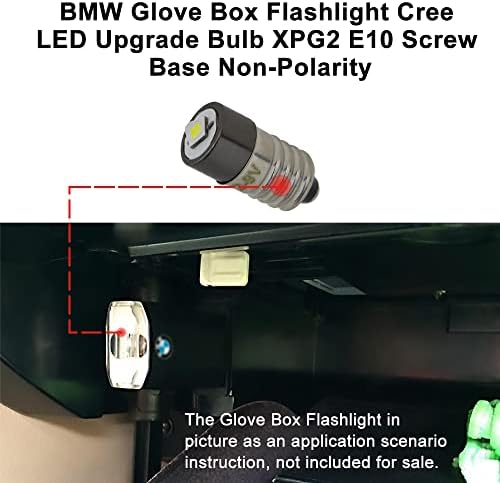 BENET compatibil cu BMW Torpedo lanterna Cree LED Upgrade bec XPG2 E10 șurub de bază Non-polaritate, alb