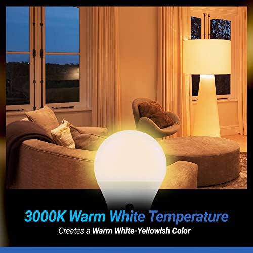 3 Pack A19 3 Way LED Becuri 40 60 100 - 3000k alb cald-reglabil 3 Way becuri cu E26 bază Interior lumina pentru dormitoare