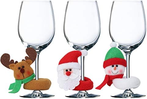 KESYOO Mos Craciun etichete Mos Craciun inel de sticlă de vin Mos Craciun Crăciun pahar de vin farmece markeri Cocktail băutură