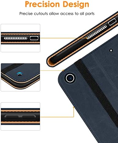 DTTO iPad 9/8/7th Generation 10,2 inch Case din piele 2021/2020/2019 Pachet cu stilou pentru stilou pentru iPad 9/8/7/6 gen,