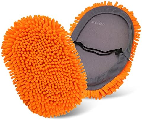 Pachet Kujobuy cu 2 capete de perie de mop de spălare auto - Chenille Microfibre fără zgârieturi fără zgârieturi de spălare de praf de curățare a curățării de scrub pentru spălări pentru spălări auto, camioane, RV -uri, bărci