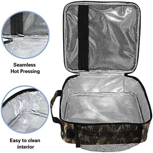 ZZXXB Cal camuflaj izolat prânz sac cutie reutilizabile termice Cooler sac Tote în aer liber călătorie Picnic sac cu curea