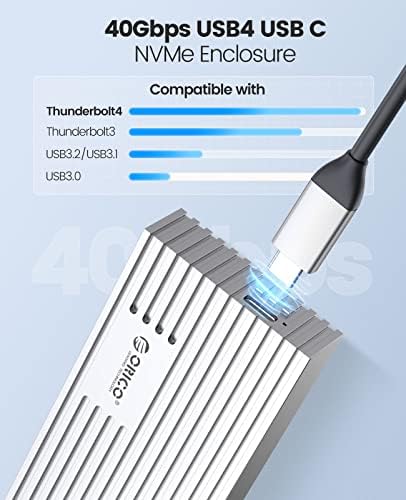 ORICO NVMe SSD Enclosure 40Gbps M. 2 la adaptor USB-C pentru NVMe M-Key 4TB SSD 2280, carcasă SSD externă m2 din aluminiu,