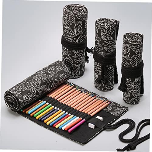Favomoto 2pcs pentru carcasă organizator Black Wrap Wrap Storage Creions Student Artist Student imprimat Sloturi de creion
