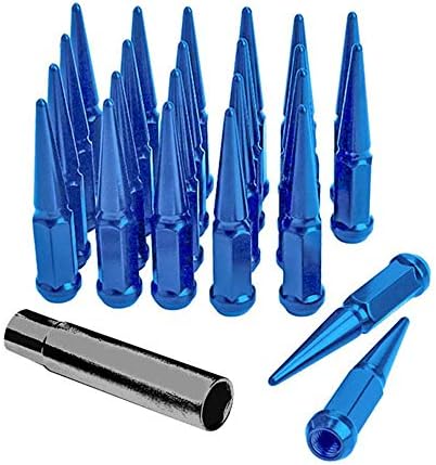 Spike Lug Nuts M14X1.5 Fir 24 de buc cu 1 nuci cu nuci, albastru, albastru