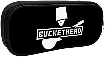 Daihanle Buckethead adolescenți cutii pentru creion portabil de machiaj portabilă Student Canvas Canvas Canvas Black Black